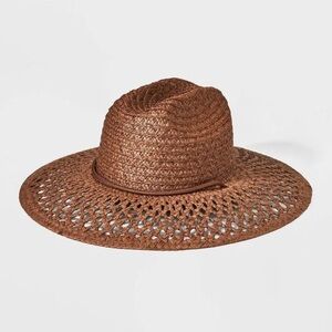 Paper Hand Woven & Braided Open Hole Pattern Rancher Hat Universal Thread™ Brown